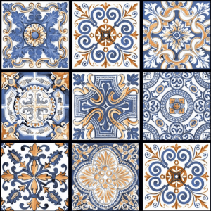 200x200 Wall tiles Decor mexican blue mix UC Tiles