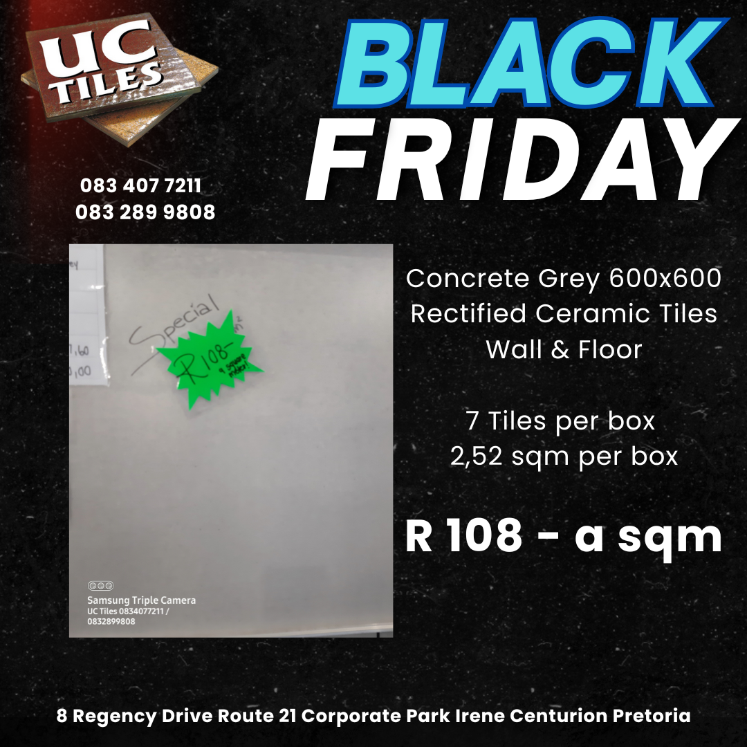 Tiles on sale for Black Friday Concrete Grey