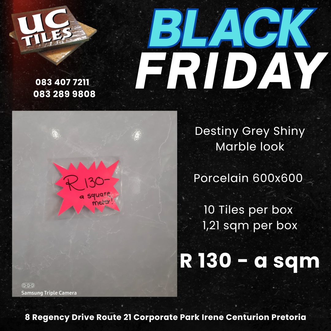 Tiles on sale for Black Friday Porcelain Destiny grey